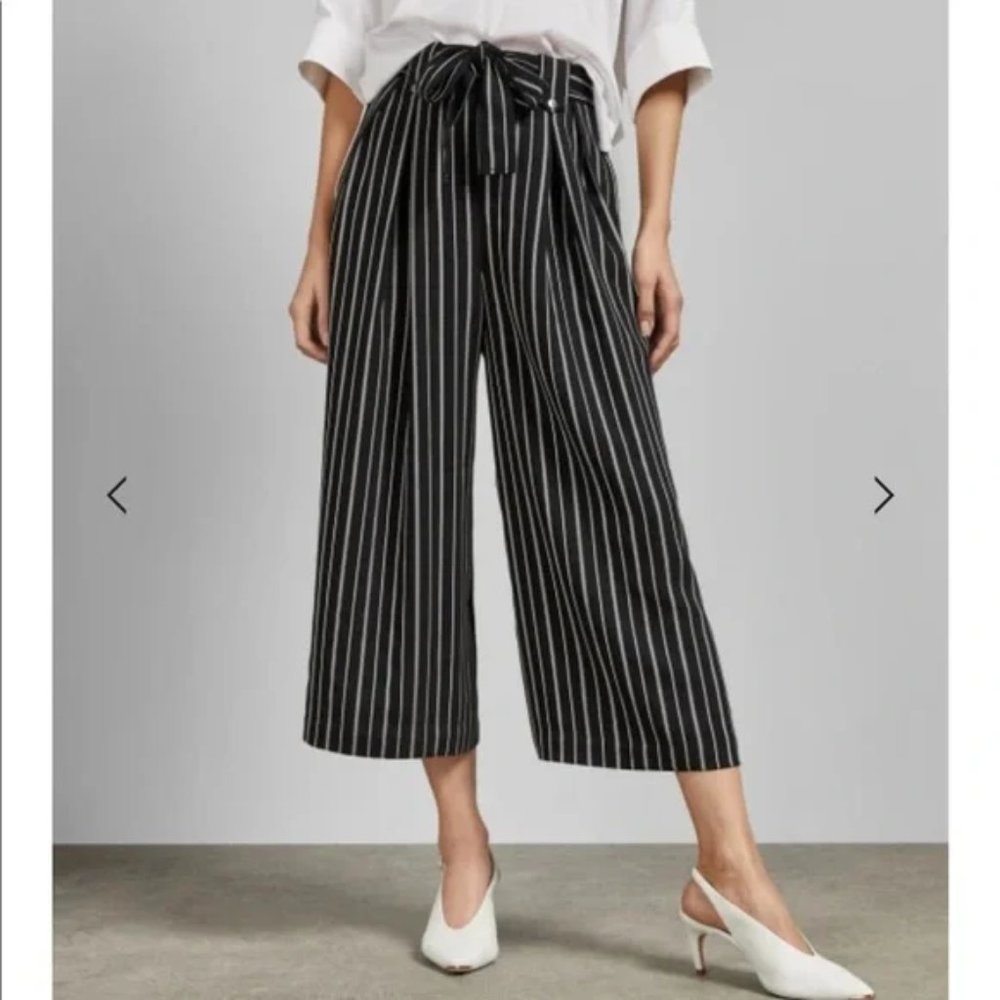 Ted Baker London Striped Black White Belted Culottes size 0